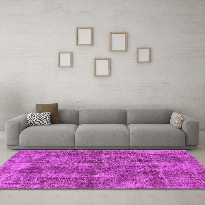 Machine Washable Oriental Pink Industrial Rug in a Living Room, wshurb1844pnk