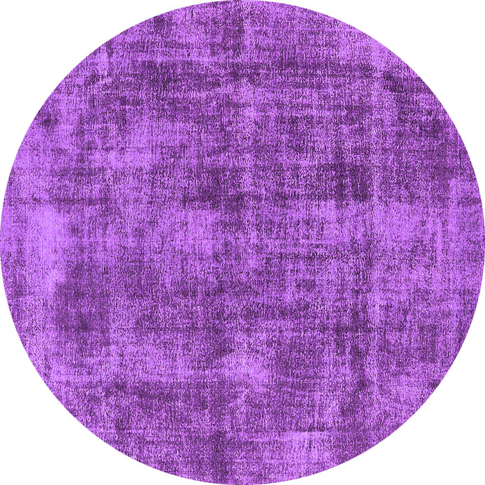 Round Machine Washable Oriental Purple Industrial Area Rugs, wshurb1844pur