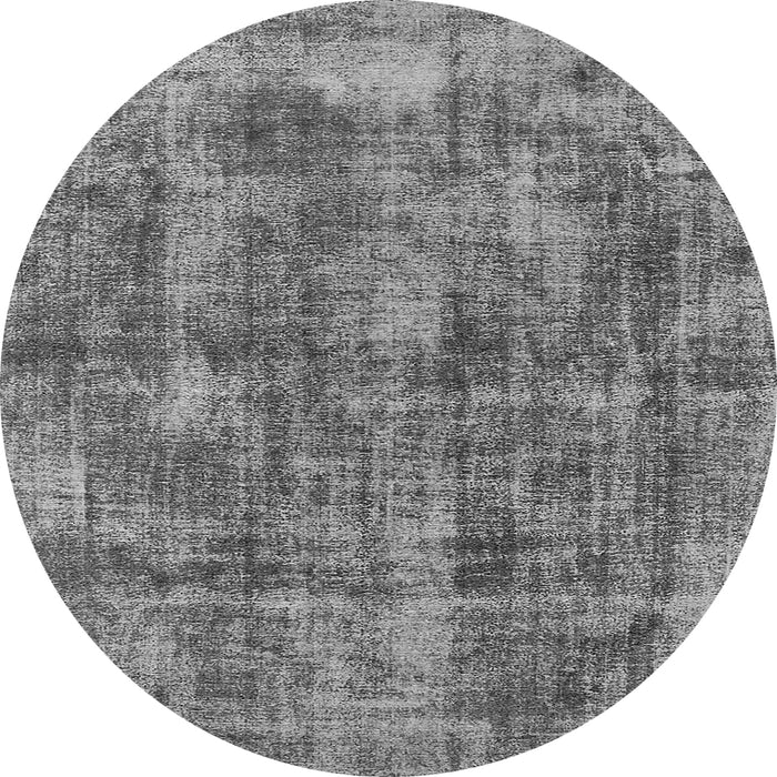 Round Machine Washable Oriental Gray Industrial Rug, wshurb1844gry