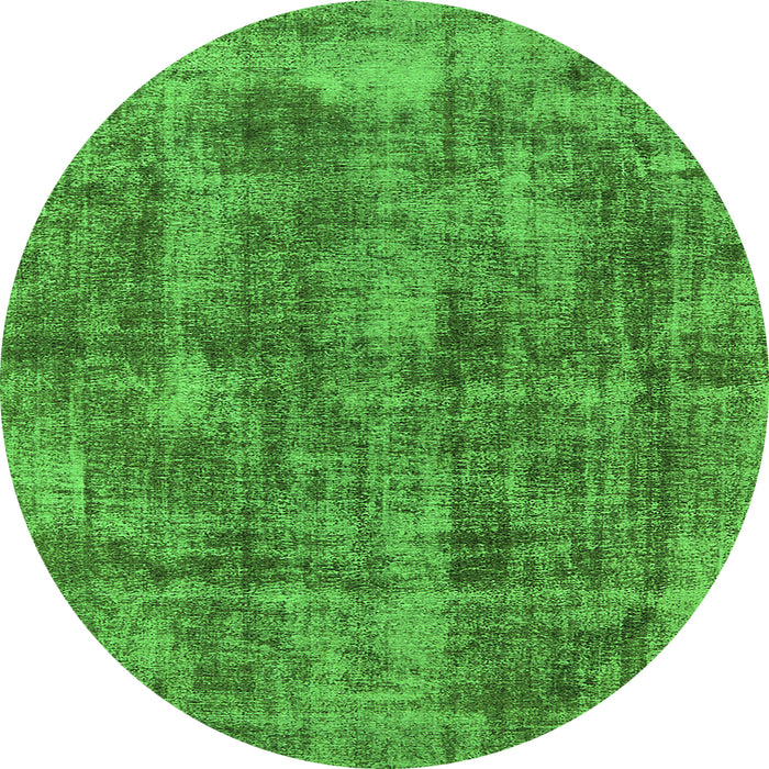 Round Oriental Green Industrial Rug, urb1844grn