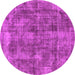 Round Oriental Pink Industrial Rug, urb1844pnk