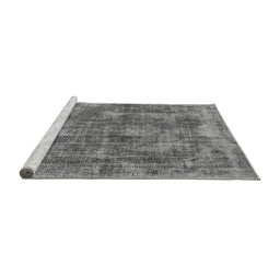 Sideview of Machine Washable Oriental Gray Industrial Rug, wshurb1844gry