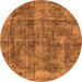 Round Oriental Orange Industrial Rug, urb1844org