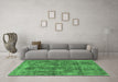 Machine Washable Oriental Emerald Green Industrial Area Rugs in a Living Room,, wshurb1844emgrn