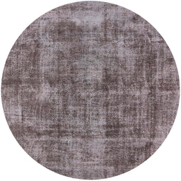 Round Mid-Century Modern Rosy Brown Pink Oriental Rug, urb1844