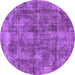 Round Oriental Purple Industrial Rug, urb1844pur