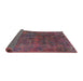 Sideview of Mid-Century Modern Dark Raspberry Purple Oriental Rug, urb1845