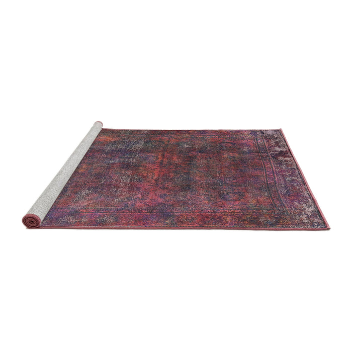 Sideview of Machine Washable Industrial Modern Dark Raspberry Purple Rug, wshurb1845
