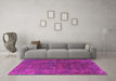 Machine Washable Oriental Pink Industrial Rug in a Living Room, wshurb1845pnk