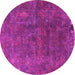 Round Oriental Pink Industrial Rug, urb1845pnk