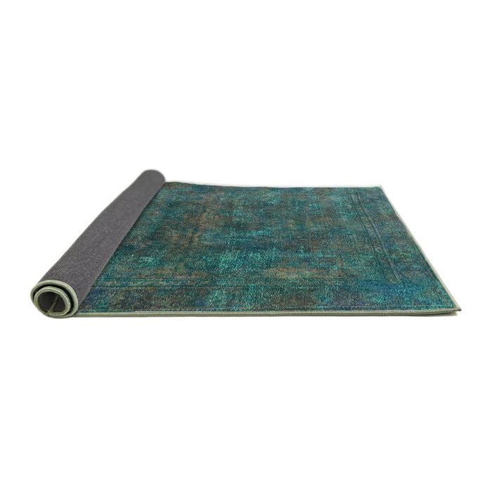 Sideview of Oriental Turquoise Industrial Rug, urb1845turq