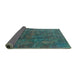 Sideview of Oriental Turquoise Industrial Rug, urb1845turq