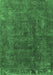 Machine Washable Oriental Emerald Green Industrial Area Rugs, wshurb1845emgrn