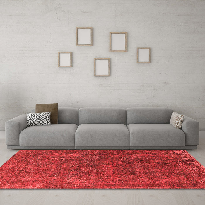 Industrial Red Washable Rugs