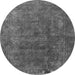 Round Oriental Gray Industrial Rug, urb1845gry