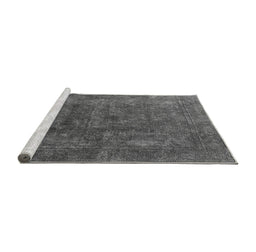 Sideview of Machine Washable Oriental Gray Industrial Rug, wshurb1845gry
