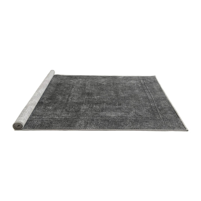 Sideview of Machine Washable Oriental Gray Industrial Rug, wshurb1845gry