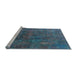 Sideview of Machine Washable Oriental Light Blue Industrial Rug, wshurb1845lblu