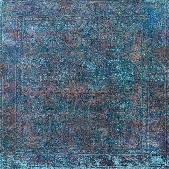 Square Oriental Light Blue Industrial Rug, urb1845lblu