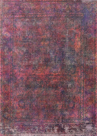 Machine Washable Industrial Modern Dark Raspberry Purple Rug, wshurb1845