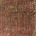 Square Oriental Brown Industrial Rug, urb1845brn