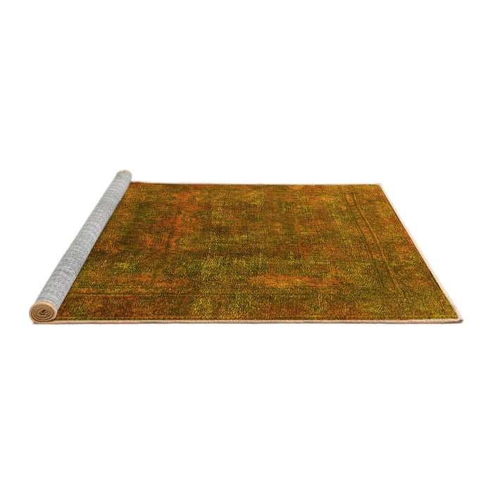 Sideview of Machine Washable Oriental Yellow Industrial Rug, wshurb1845yw