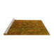 Sideview of Machine Washable Oriental Yellow Industrial Rug, wshurb1845yw