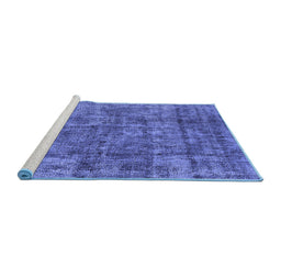 Sideview of Machine Washable Oriental Blue Industrial Rug, wshurb1846blu