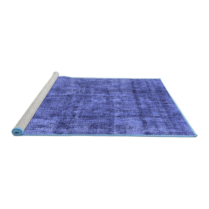 Sideview of Machine Washable Oriental Blue Industrial Rug, wshurb1846blu