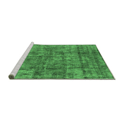 Sideview of Machine Washable Oriental Emerald Green Industrial Area Rugs, wshurb1846emgrn