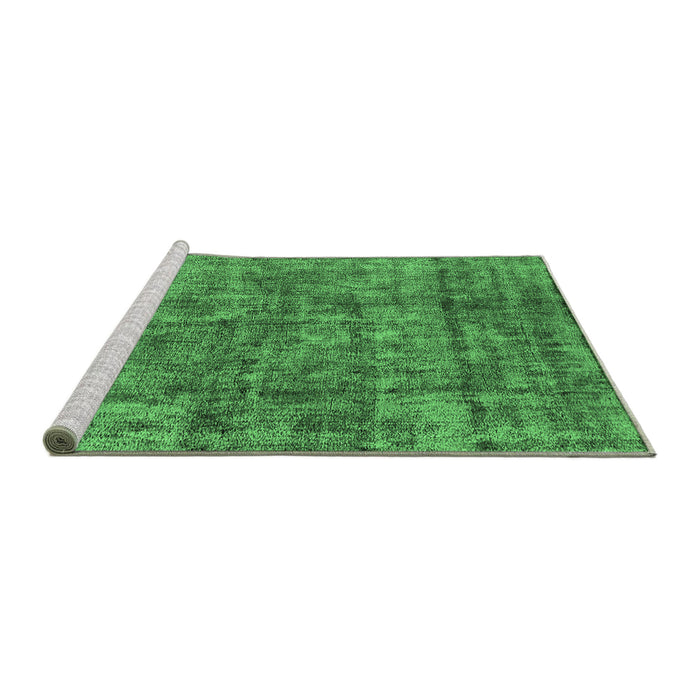 Sideview of Machine Washable Oriental Emerald Green Industrial Area Rugs, wshurb1846emgrn