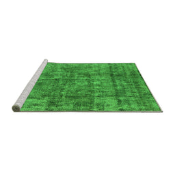 Sideview of Machine Washable Oriental Green Industrial Area Rugs, wshurb1846grn