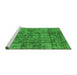 Sideview of Machine Washable Oriental Green Industrial Area Rugs, wshurb1846grn