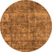 Round Oriental Orange Industrial Rug, urb1846org