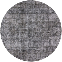 Round Mid-Century Modern Gray Oriental Rug, urb1846