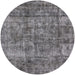 Round Mid-Century Modern Gray Oriental Rug, urb1846