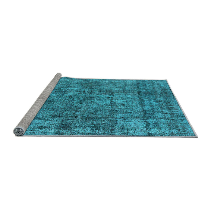 Sideview of Machine Washable Oriental Light Blue Industrial Rug, wshurb1846lblu