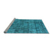 Sideview of Machine Washable Oriental Light Blue Industrial Rug, wshurb1846lblu