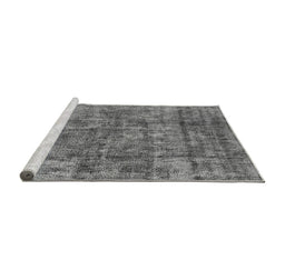 Sideview of Machine Washable Oriental Gray Industrial Rug, wshurb1846gry