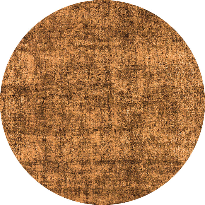 Round Machine Washable Oriental Orange Industrial Area Rugs, wshurb1846org