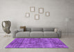 Machine Washable Oriental Purple Industrial Area Rugs in a Living Room, wshurb1846pur