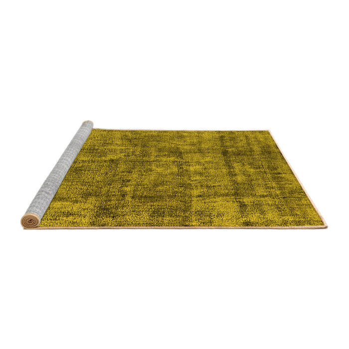 Sideview of Machine Washable Oriental Yellow Industrial Rug, wshurb1846yw