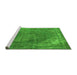 Sideview of Machine Washable Oriental Green Industrial Area Rugs, wshurb1847grn