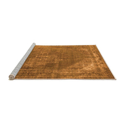 Sideview of Machine Washable Oriental Orange Industrial Area Rugs, wshurb1847org