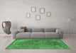 Machine Washable Oriental Emerald Green Industrial Area Rugs in a Living Room,, wshurb1847emgrn