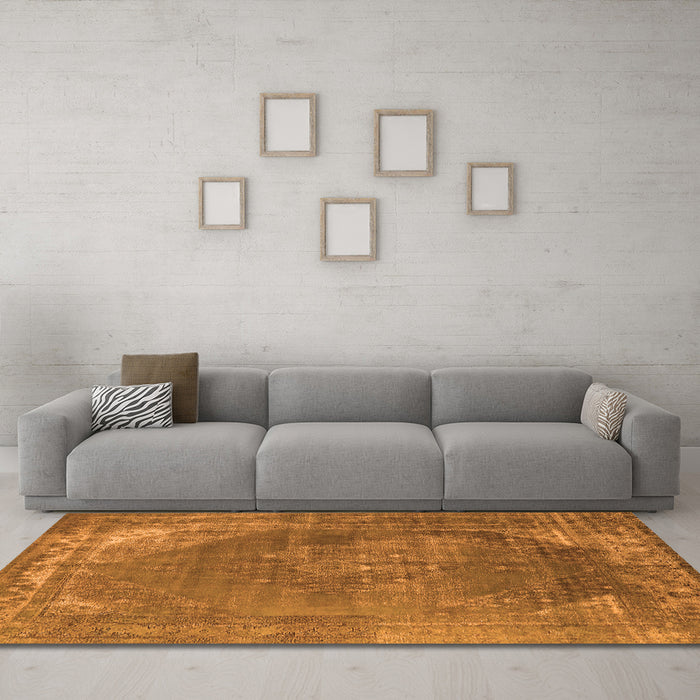Machine Washable Oriental Orange Industrial Area Rugs in a Living Room, wshurb1847org