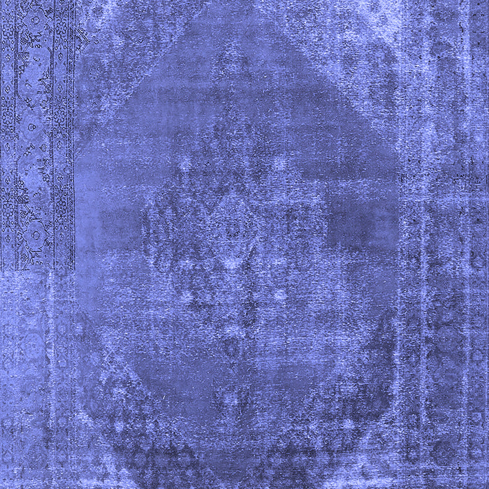 Machine Washable Oriental Blue Industrial Rug, wshurb1847blu