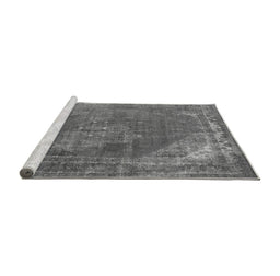 Sideview of Machine Washable Oriental Gray Industrial Rug, wshurb1847gry