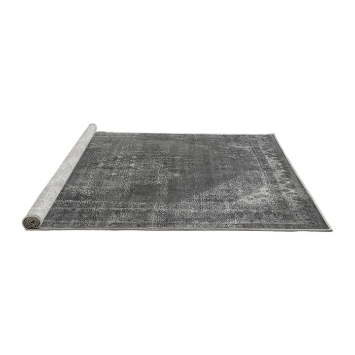 Sideview of Machine Washable Oriental Gray Industrial Rug, wshurb1847gry