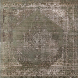 Square Mid-Century Modern Brown Oriental Rug, urb1847